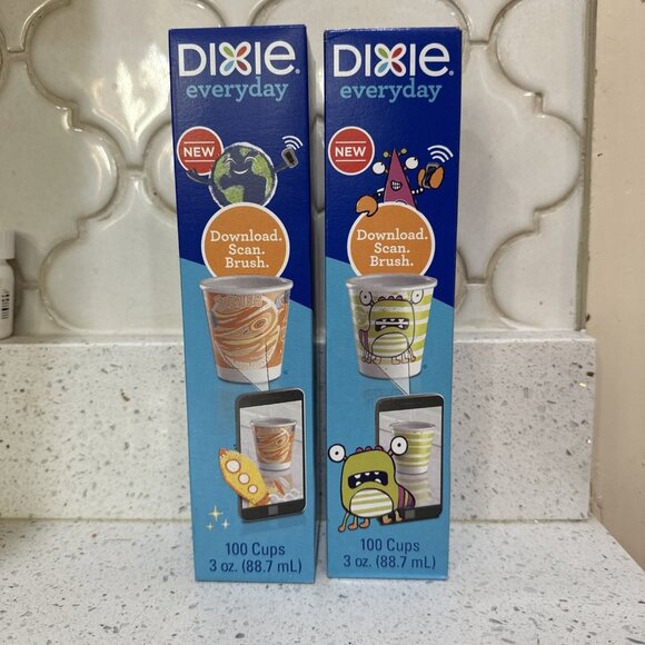 2-Dixie Everyday 3oz Cups Everyday Planets Monster New - Picture 1 of 1